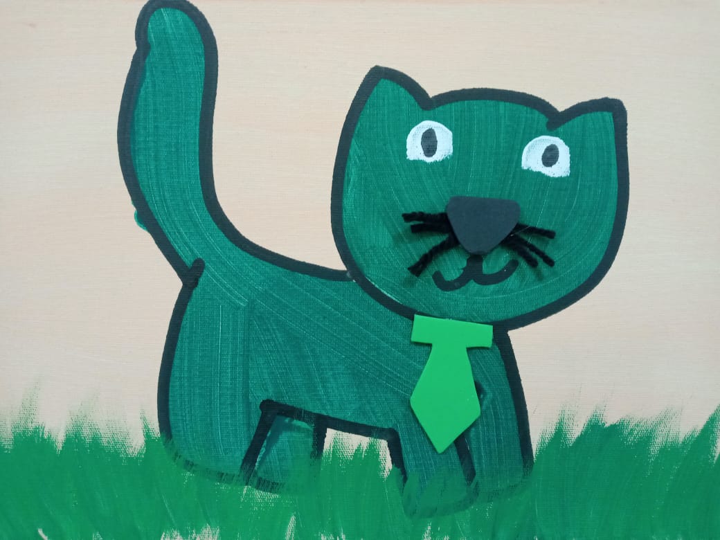 Daniel Abreu De Freitas Filho - Era uma vez um gato verde. Ficou curioso com as sombras na parede. 